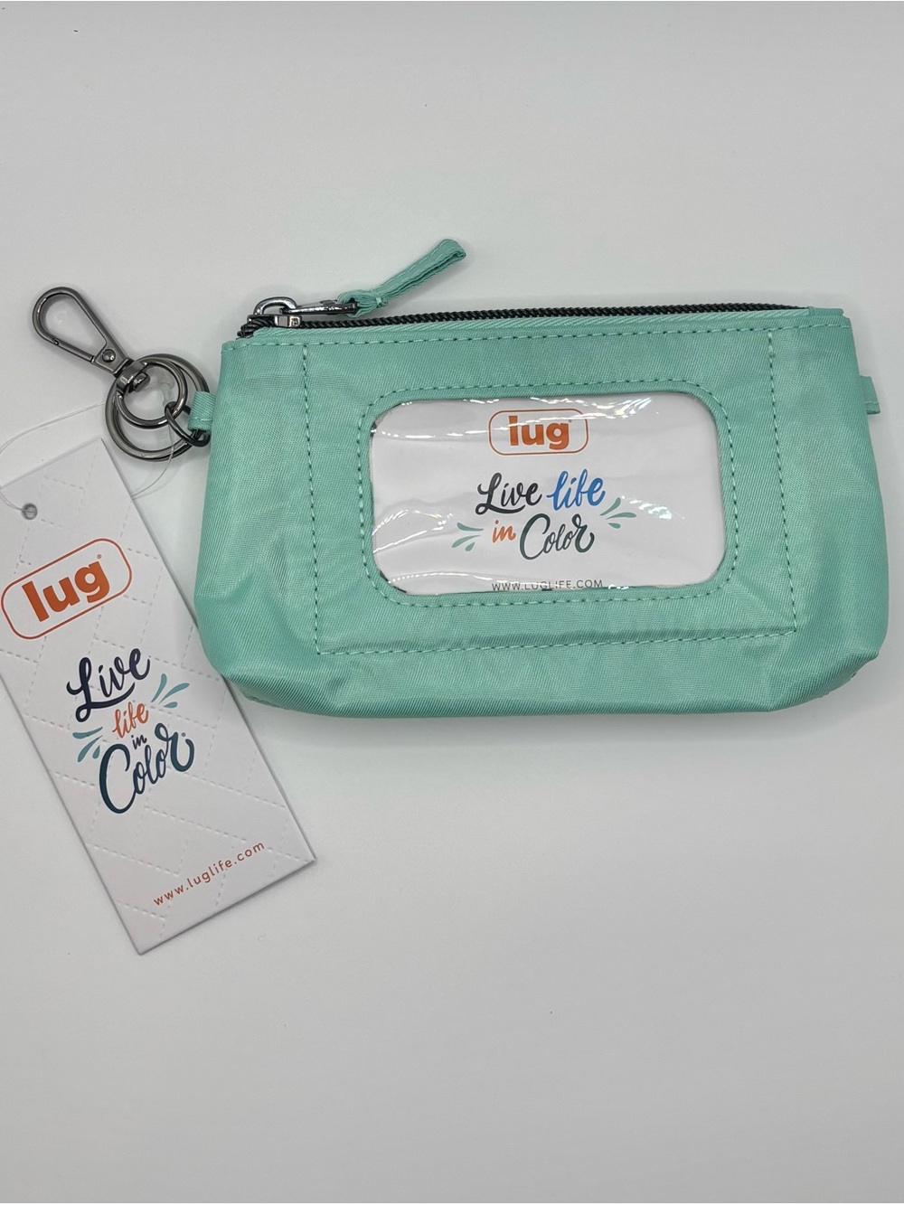 NWT Lug BUBBLE MINT METRO XL Quilted Zip Pouch - Picture 2 of 5